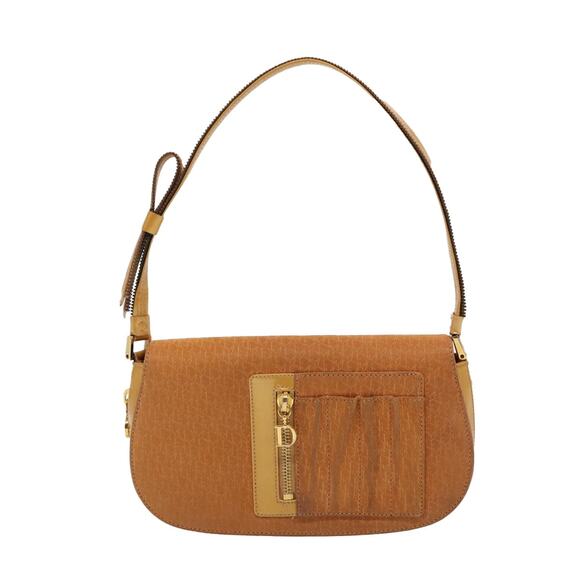 DIOR Trotter Canvas Shoulder Bag Brown Gold - Picture 2 of 14